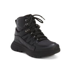 FITFLOP All Black Leather Neo D Hyker Mix Outdoor Boots